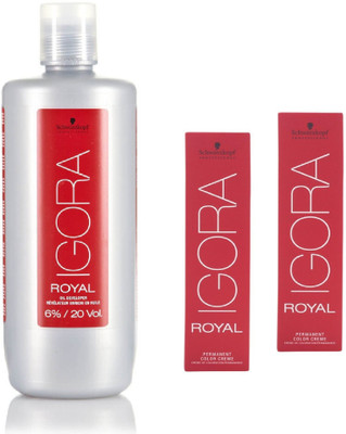 

Schwarzkopf Igora Royal Permanent color crème 5-99 Light Brown violet Extra(2tube) 60mL+ Igora Oil Developer 1000 mL(Set of 3)