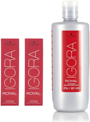 

Schwarzkopf Igora Royal Permanent color crème 5-6 Light Brown Chocolate (2tube) 60mL+ Igora Oil Developer 1000 mL(Set of 3)
