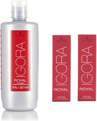 

Schwarzkopf Igora Royal Permanent color crème 5-88 Light Brown Red Extra(2 tube) 60mL+ Igora Oil Developer 1000 mL(Set of 3)