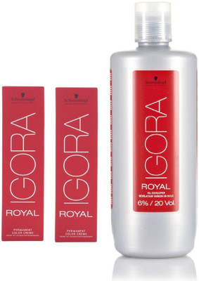 

Schwarzkopf Igora Royal Permanent color crème 7-4 Medium Blonde Beige(2 tube) 60mL+ Igora Oil Developer 1000 mL(Set of 3)