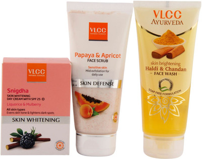 

VLCC Facewash, Scrub and Moisturizer Cream Combo(Set of 3)