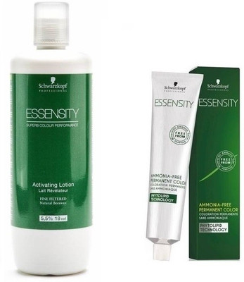 

Schwarzkopf Essensity Ammonia Free 4-68 Medium Brown Chocalate Red 60 mL + Essensity Oil Developer 1000 mL(Set of 2)