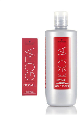 

Schwarzkopf Igora Royal Permanent color crème 7-4 Medium Blonde Beige(1 tube) 60mL+ Igora Oil Developer 1000 mL(Set of 2)