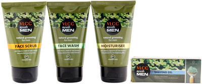 

VLCC Facewash, Moisturiser, Face Scrub and Shaving Gel Combo(Set of 4)