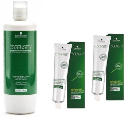 

Schwarzkopf Essensity Ammonia Free 4-68 Medium Brown Chocalate Red 60 mL(2 tube) + Essensity Oil Developer 1000 mL(Set of 3)