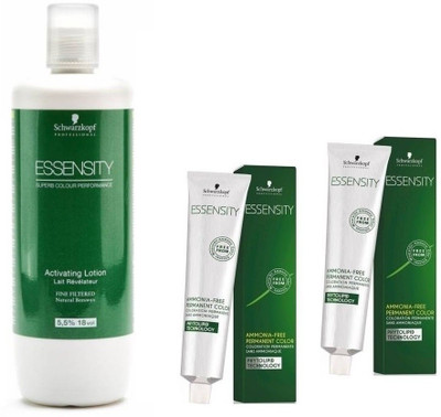 

Schwarzkopf Essensity Ammonia Free 4-45 Medium Brown Beige Gold 60 mL(2 tube) + Essensity Oil Developer 1000 mL(Set of 3)