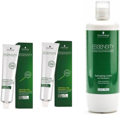 

Schwarzkopf Essensity Ammonia Free 7-77 Medium Blonde Copper Extra 60 mL(2 tube) + Essensity Oil Developer 1000 mL(Set of 3)