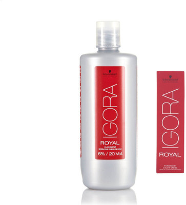 

Schwarzkopf Igora Royal Permanent color crème 6-65 Dark Blonde Chocolate(1 tube) 60mL+ Igora Oil Developer 1000 mL(Set of 2)