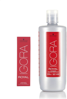 

Schwarzkopf Igora Royal Permanent color crème 4-0 Medium Brown (1tube) 60mL+ Igora Oil Developer 1000 mL(Set of 2)