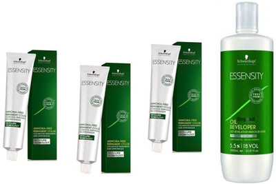 

Schwarzkopf Essensity Ammonia Free 6-45 Dark BlondeBeige Gold 60 mL(3 tube) + Essensity Oil Developer 1000 mL(Set of 4)