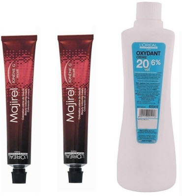 

L'oreal Paris Majirel No. 4 Brown With Oxydant Creme 20 Vol 6% Developer (Set of 3)(Set of 3)