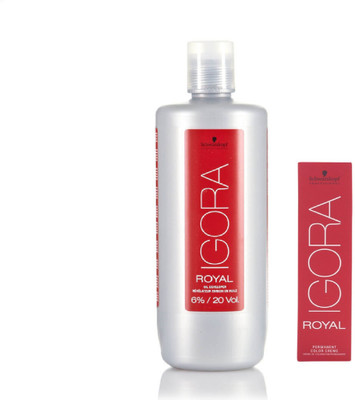 

Schwarzkopf Igora Royal Permanent color crème 5-5 Light Brown Gold(1 tube) 60mL+ Igora Oil Developer 1000 mL(Set of 2)