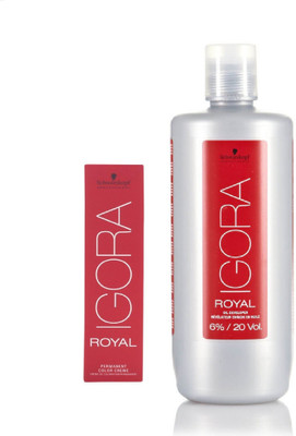 

Schwarzkopf Igora Royal Permanent color crème 5-6 Light Brown Chocolate (1tube) 60mL+ Igora Oil Developer 1000 mL(Set of 2)