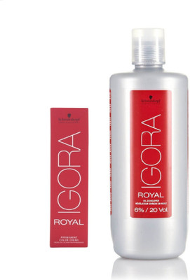 

Schwarzkopf Igora Royal Permanent color crème 7-57 Medium Blonde Gold Copper (1 tube) 60mL+ Igora Oil Developer 1000 mL(Set of 2)