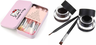 

TheTopNotch Eye Liner Black Brown and Hello Kitty Make Up Brush Set(Set of 2)