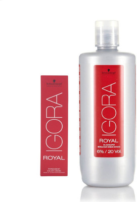 

Schwarzkopf Igora Royal Permanent color crème 9-0 Extra Light Blonde(1 tube) 60mL+ Igora Oil Developer 1000 mL(Set of 2)
