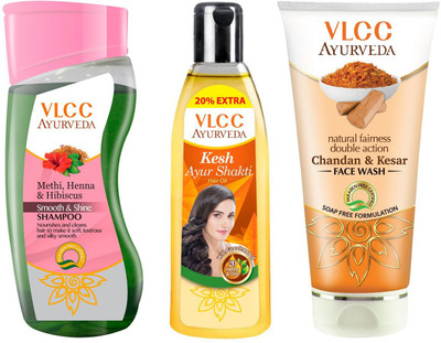 

VLCC Shampoo, Hair Oil and Facewash(Set of 3)