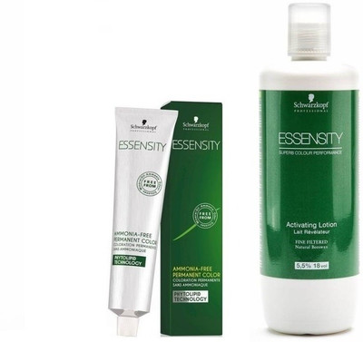 

Schwarzkopf Essensity Ammonia Free 6-55 Dark Blonde Gold Exta 60 mL + Essensity Oil Developer 1000 mL(Set of 2)