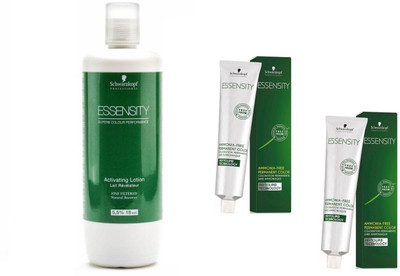 Schwarzkopf Essensity Ammonia Free 8-45 Light Blonde Beige Gold 60 mL(2 tube) + Essensity Oil Developer 1000 mL(Set of 3)