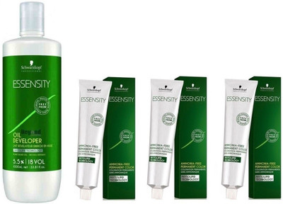 

Schwarzkopf Essensity Ammonia Free 5-7 Light Brown Coper 60 mL(3 tube) + Essensity Oil Developer 1000 mL(Set of 4)