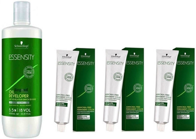 

Schwarzkopf Essensity Ammonia Free 9-55 Extra Light Blonde Gold Extra 60 mL(3 tube) + Essensity Oil Developer 1000 mL(Set of 4)