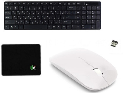 

ReTrack 2.4Ghz CBR KB460 Slim Wireless with Black Mouse and Mousepad Combo Set