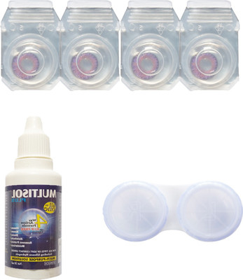 

Crystal voilet & voilet Colored Contact lenses with Case & solution Monthly Contact Lens(0, Violet, Pack of 4)
