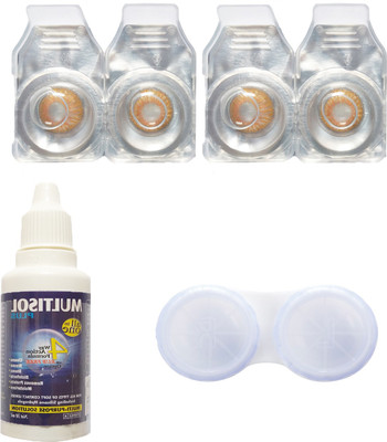 

Crystal hazel & hazel Colored Contact lenses with Case & solution Monthly Contact Lens(0, Hazel, Pack of 4)