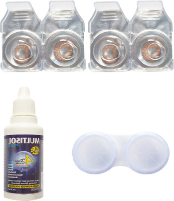 

Crystal Brown & Brown Colored Contact lenses with Case & solution Monthly Contact Lens(0, Brown, Pack of 4)