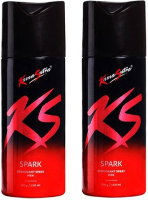

KamaSutra Spark Deodornt Spray 150ML Each (Pack of 2) Deodorant Spray - For Men(300 ml, Pack of 2)