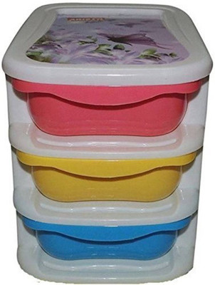 

A-Mart™ 3 Compartments Plastic 3 Drawer Mini Storage Organizer(Blue, Pink, Green, White, Assorted)