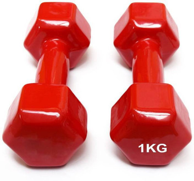 

RIGHTWAY 1 kg Solid Steel Vinyl Dumbbell Pair For All ( Color may Vary Fixed Weight Dumbbell (1 kg) Fixed Weight Dumbbell(1 kg), Red