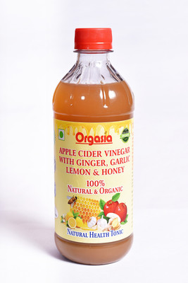 

Orgasia Organic With Ginger, Garlic, Lemon & Honey Apple Cider Vinegar(473 ml, Ginger, Garlic, Lemon & Honey Flavored)