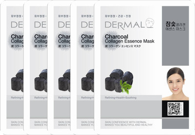 

Dermal Korea Dermal Charcoal Collagen Essence Face Mask (Pack of 5)(120 g)