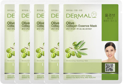 

Dermal Korea Dermal Olive Collagen Essence Face Mask (Pack of 5)(120 g)