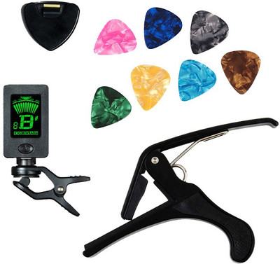 Nema Guitar 4 in 1 Guitar Tuner + Capo + Pick Holder + 7 Picks Guitar Pick(Pack of 7)
