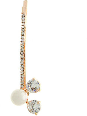 

Anuradha Art Jewellery Side Pin Hair Pin(Gold, White)
