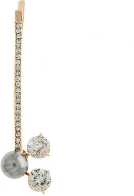 

Anuradha Art Jewellery Side Pin Hair Pin(Gold, White)