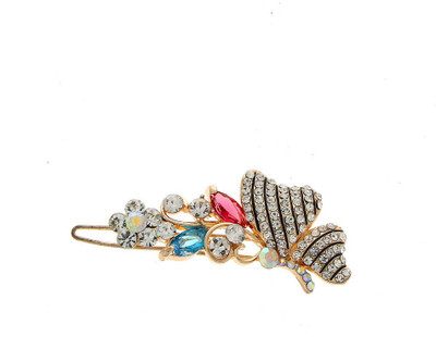 

Anuradha Art Jewellery Side Pin Hair Pin(Gold, White)