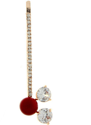 

Anuradha Art Jewellery Side Pin Hair Pin(Gold, White)