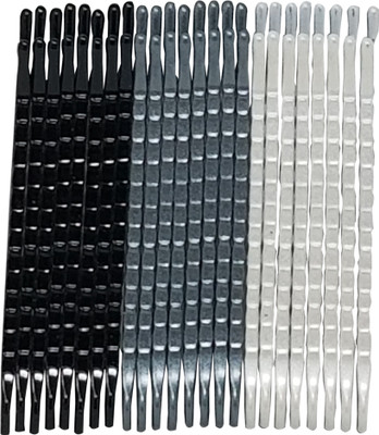 

Evolution Bobby Pins Metal Black/Grey/White Pack ( pack of 24 ) Hair Pin(Multicolor)