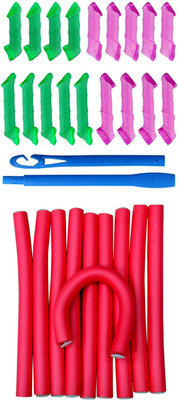 

Kelley Magic Leverag As Seen On Tv Curlformers Spiral Hair Roll Curlers 18 Pieces, 10 Pieces Roller Self Holing Hair Curler Rods (Pack Of 28) Hair Curler(Multicolor)