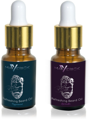 

Maverick Cool Refreshing beard oil pack of 2 with freshness of Peppermint & Lavender essential oils & pure Jojoba Hair Oil(10 ml)