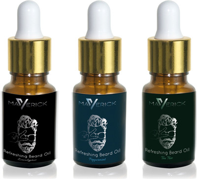 

Maverick Cool Refreshing beard oil pack of 3 with freshness of Peppermint, Eucalyptus & Tea Tree essential oils & pure Jojoba Hair Oil(10 ml)