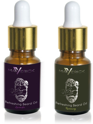 

Maverick Cool Refreshing beard oil pack of 2 with freshness of Rosemary & Lavender essential oils & pure Jojoba Hair Oil(10 g)