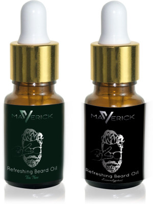 

Maverick Cool Refreshing beard oil pack of 2 with freshness of Eucalyptus & Tea Tree essential oils & pure Jojoba Hair Oil(10 ml)