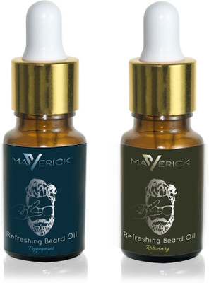 

Maverick Cool Refreshing beard oil pack of 2 with freshness of Rosemary & Peppermint essential oils & pure Jojoba Hair Oil(10 g)