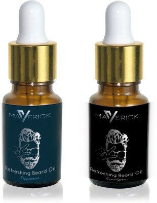 

Maverick Cool Refreshing beard oil pack of 2 with freshness of Eucalyptus & Peppermint essential oils & pure Jojoba Hair Oil(10 ml)