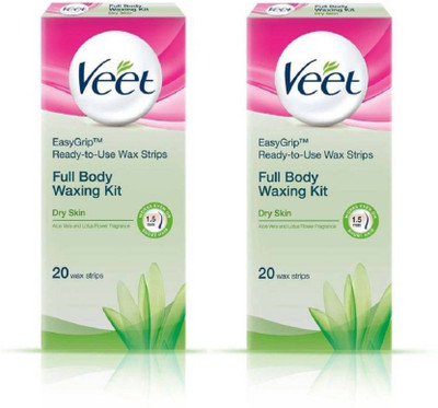 

Veet Full Body Waxing Kit Dry (Pack of 2) Cream(40 Strips, Set of 2)