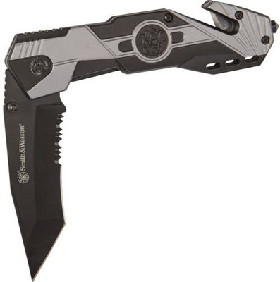 

Smith And Wesson Smith & Wesson RESCUE LINERLOCK Knife, Multi Tool, Combat Knife, Survival Knife, Blade, Campers Knife, Pocket Knife(Black, Silver)